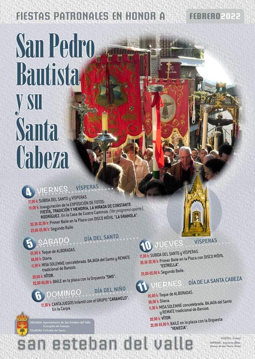Fiestas patronales en honor a San Pedro Bautista (invierno) 2022 San Esteban del Valle